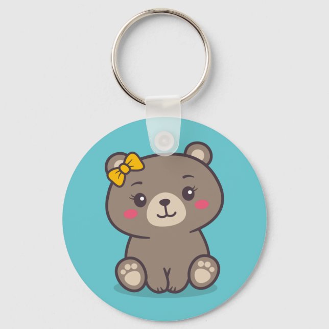 Porte-clés Illustration de l'ours en peluche (Recto)