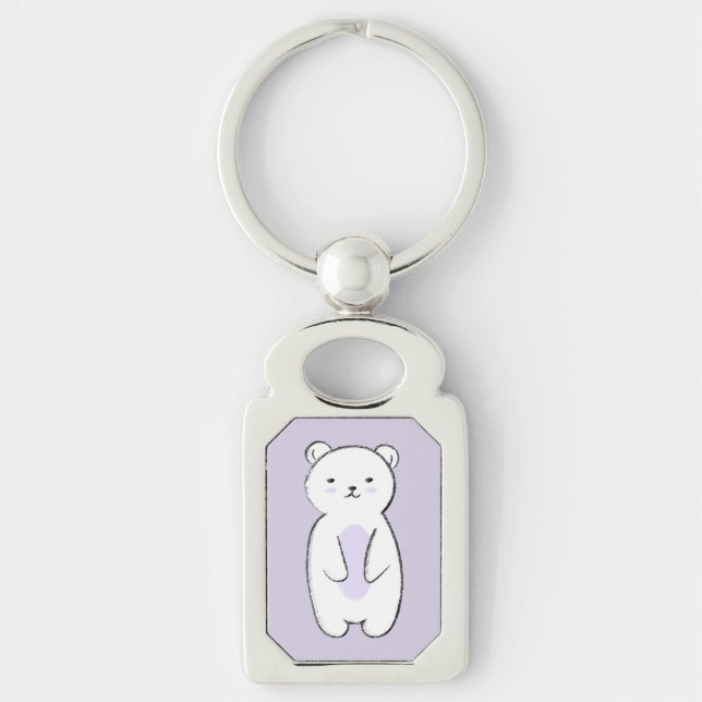 Porte-clés Illustration de l'ours polaire mou (Devant)