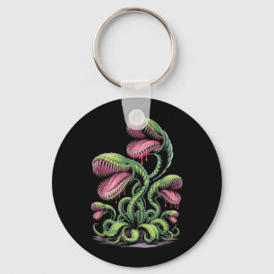 Porte-clés Illustration de monstre de plante carnivore avec d