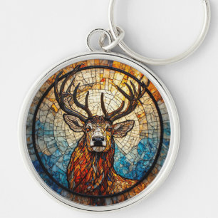 Porte-clés Illustration de mosaïque colorée de cerf