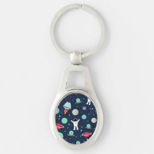 Porte-clés illustration de motif spatial
