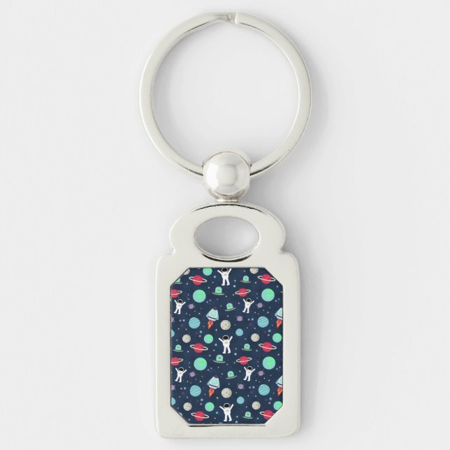 Porte-clés illustration de motif spatial (Devant)