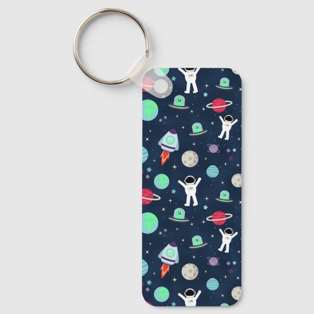 Porte-clés illustration de motif spatial (Recto)
