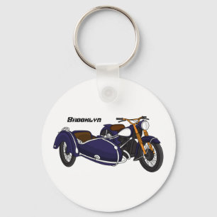 Porte-clés Illustration de moto pourpre Sidecar