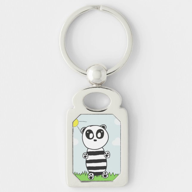 Porte-clés Illustration de Panda Mignon (Devant)