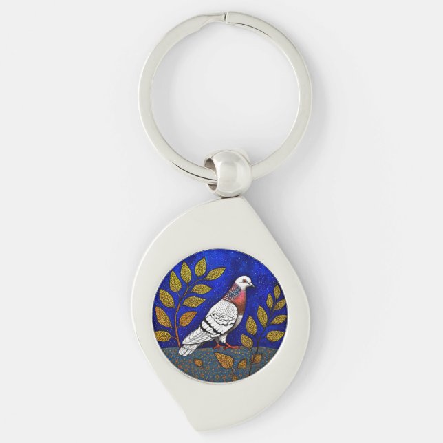Porte-clés Illustration de pigeon (Devant)