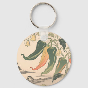Porte-clés Illustration de poivre chili vintage