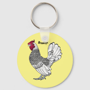 Porte-clés Illustration de poulet Sebright
