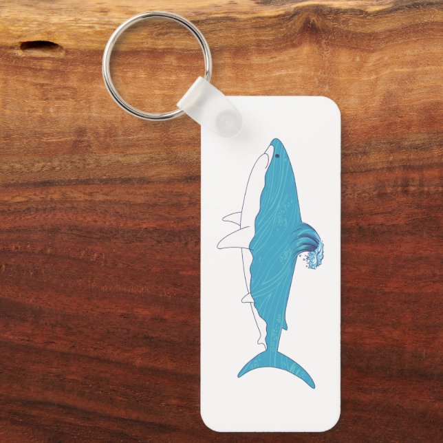 Porte-clés Illustration de requin avec nom (Recto)