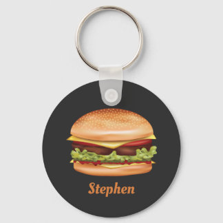 Porte-clés Illustration de restauration rapide Hamburger avec