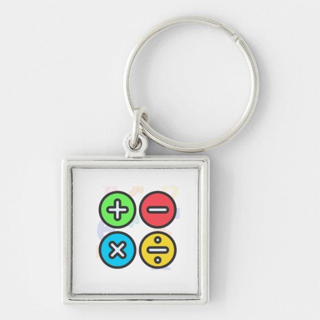 Porte-clés Illustration de symboles mathématiques de base col (Devant)