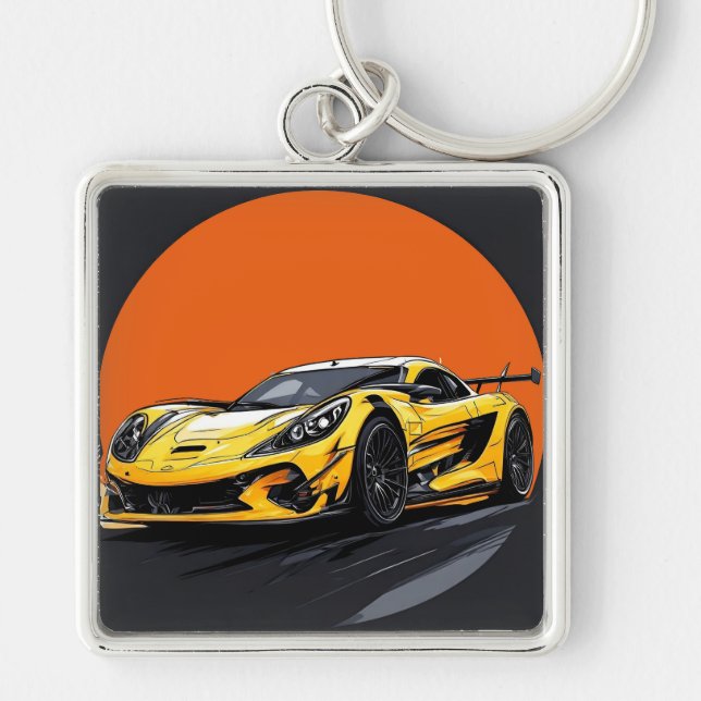 Porte-clés Illustration de voiture de sport moderne (Devant)