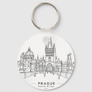 Porte-clés Illustration de voyage du pont Charles de Prague