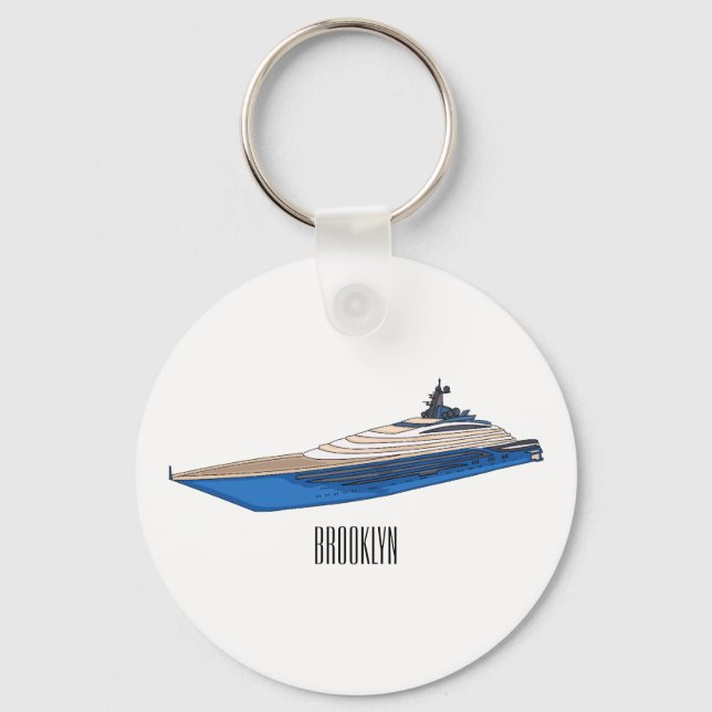 Porte-clés Illustration de yacht (Recto)