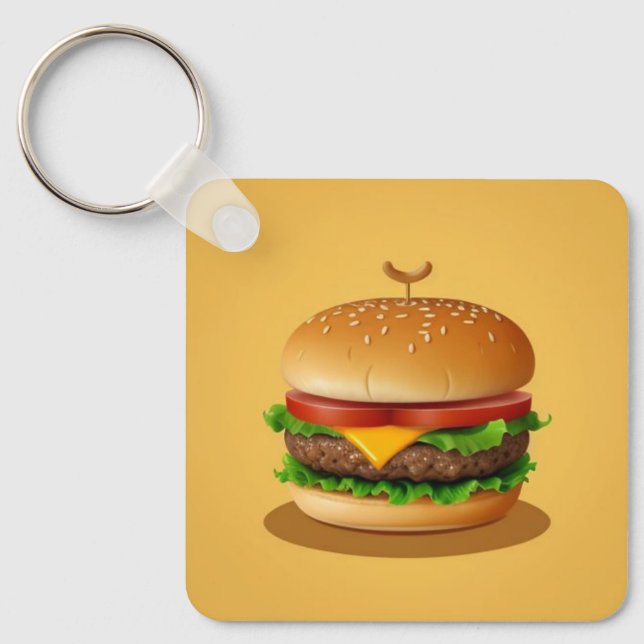 Porte-clés Illustration de Yummy Cheeseburger (Recto)
