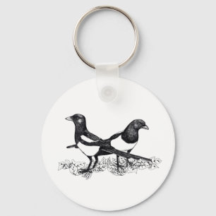 Porte-clés Illustration des Magpies sur le bouton Clavier