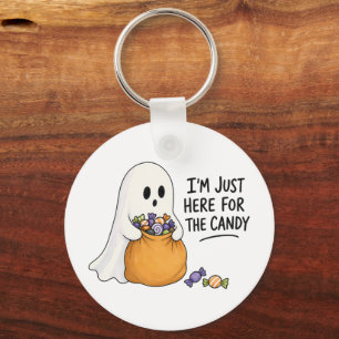 Porte-clés Illustration d'Halloween de fantôme juste ici pour