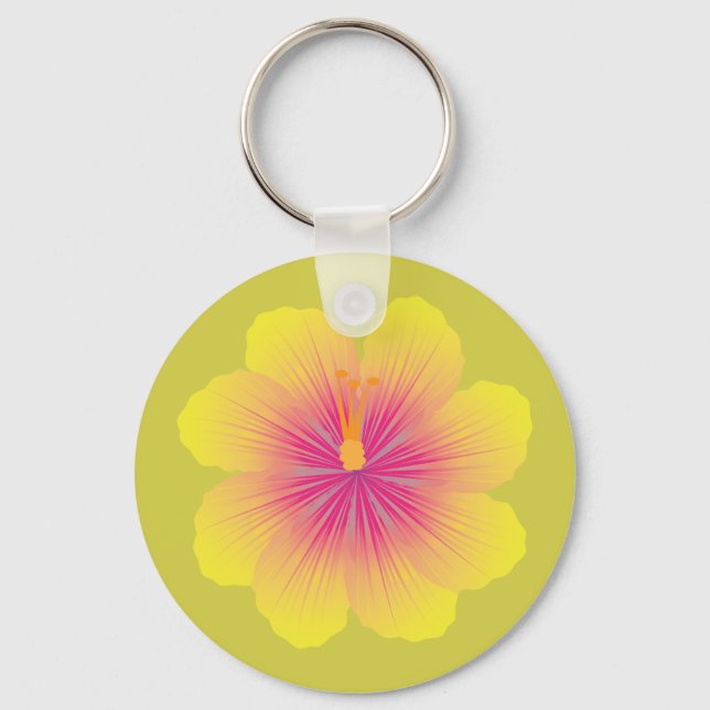 Porte-clés Illustration d'Hibiscus jaune (Recto)