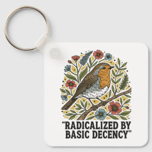 Porte-clés Illustration d'oiseau d'art folklorique pour la ju