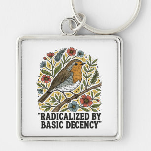 Porte-clés Illustration d'oiseau d'art folklorique pour la ju