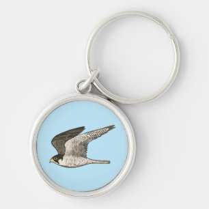 Porte-clés Illustration d'oiseau de cool de faucon pérégrin