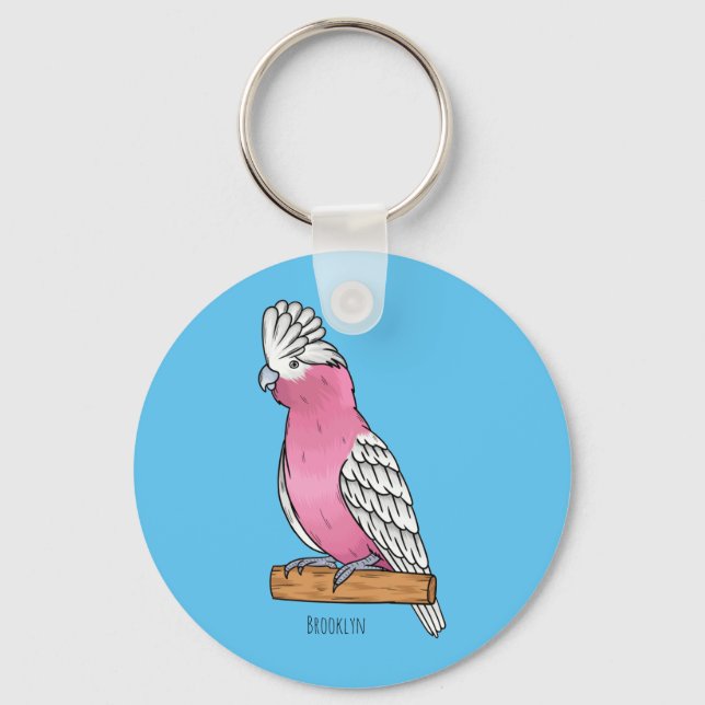 Porte-clés Illustration d'oiseau de Galah (Recto)