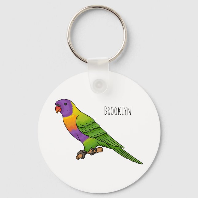 Porte-clés Illustration d'oiseau de lorikeet arc-en-ciel (Recto)