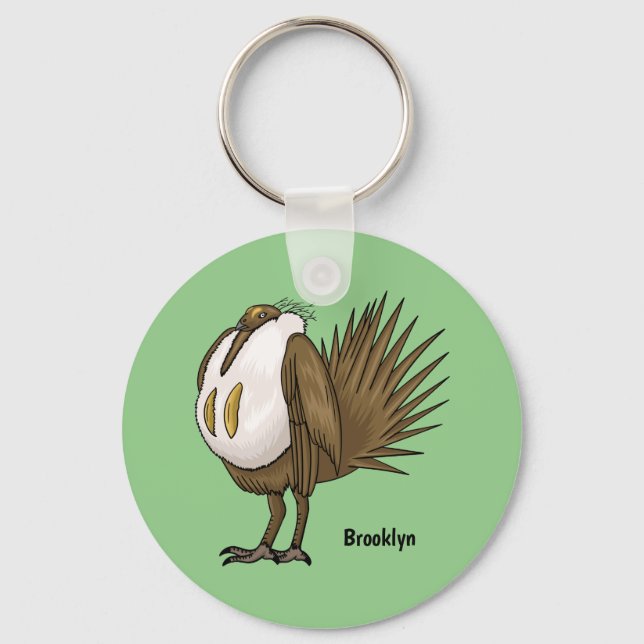 Porte-clés Illustration d'oiseau de tétras des armoises (Recto)