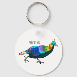 Porte-clés Illustration d'oiseau monal himalayen