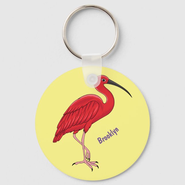 Porte-clés Illustration d'oiseau Scarlet ibis (Recto)