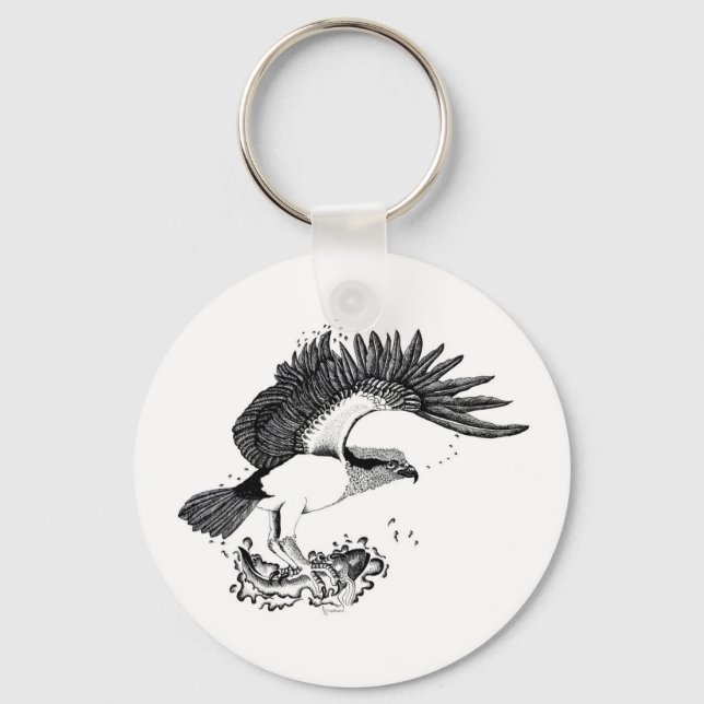 Porte-clés Illustration d'Osprey sur le bouton-clavier (Recto)