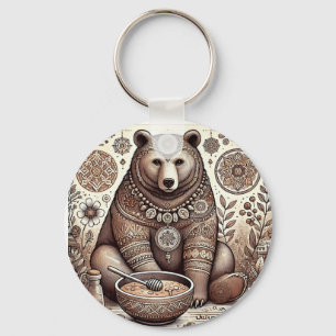 Porte-clés Illustration d'ours décoratif