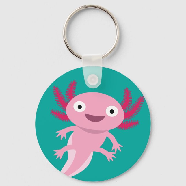Porte-clés Illustration drôle Axolotl (Recto)