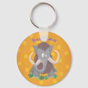 Porte-clés Illustration drôle de mammouth laineux