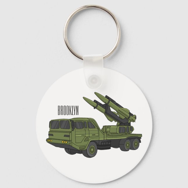 Porte-clés Illustration d'un camion de missiles militaires (Recto)