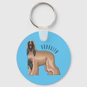 Porte-clés Illustration d'un chien hound afghan