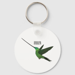 Porte-clés Illustration d'un colibri à bec épée