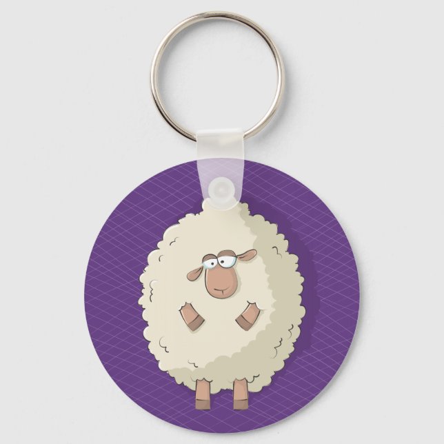 Porte-clés Illustration d'un mouton géant mignon et drôle (Recto)