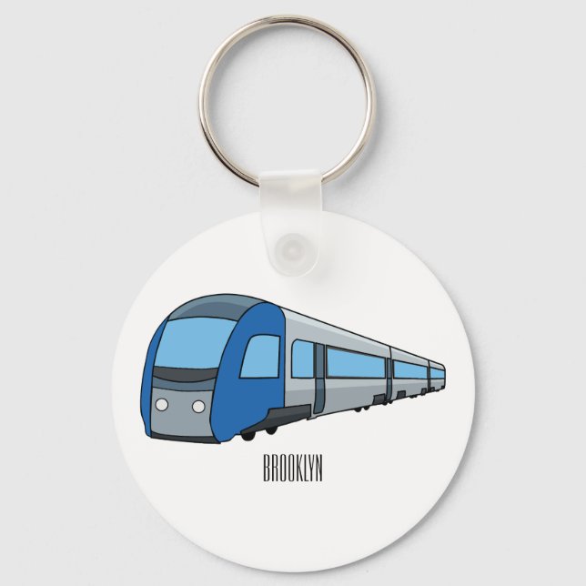 Porte-clés Illustration d'un train électrique (Recto)