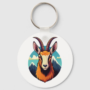 Porte-clés Illustration d'une tête de chamois