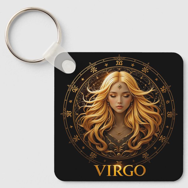 Porte-clés Illustration élégante de la Vierge du zodiaque ave (Recto)