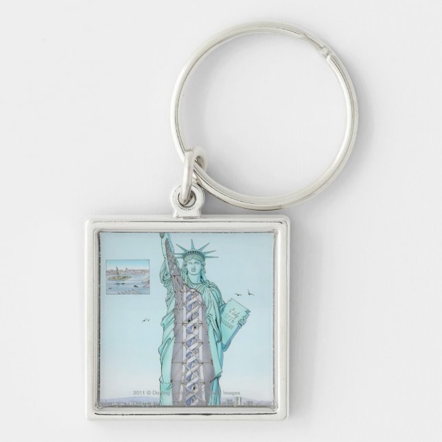 Porte-clés Illustration en coupe de statue de la liberté (Devant)