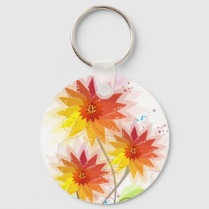 Porte-clés Illustration florale moderne