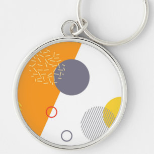 Porte-clés Illustration géométrique urbaine tendance, unique