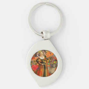 Porte-clés Illustration gothique de la femme Aries Orange