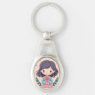 Porte-clés Illustration Kawaii Mignonne "Soyez Gentil"