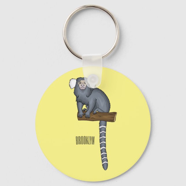 Porte-clés Illustration marmoset commune (Recto)