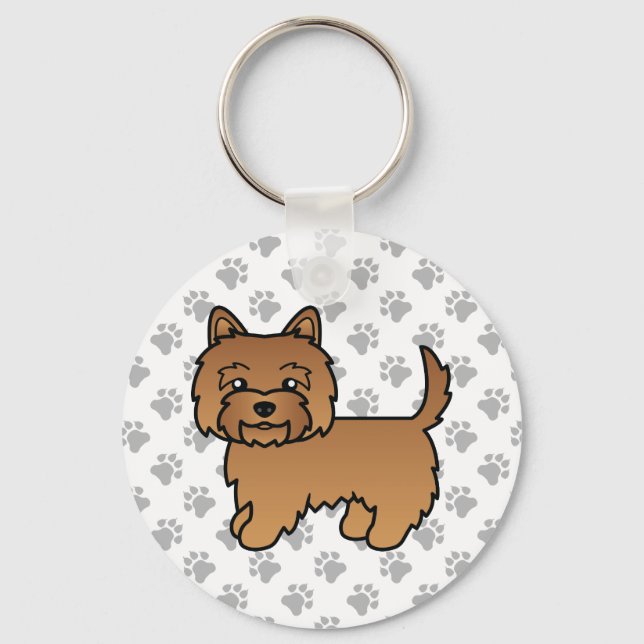 Porte-clés Illustration mignonne de chien Terrier Cairn Rouge (Recto)