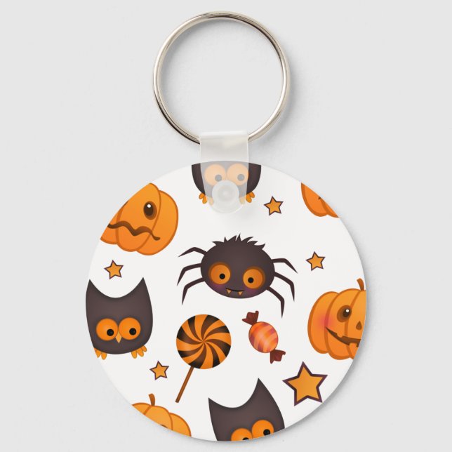 Porte-clés Illustration mignonne de motif de Halloween (Recto)