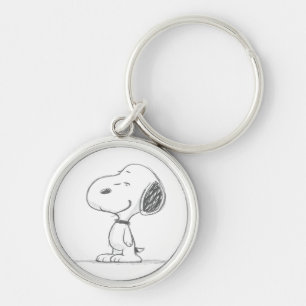 Porte-clés Illustration minimale d'un chien Beagle en esquiss